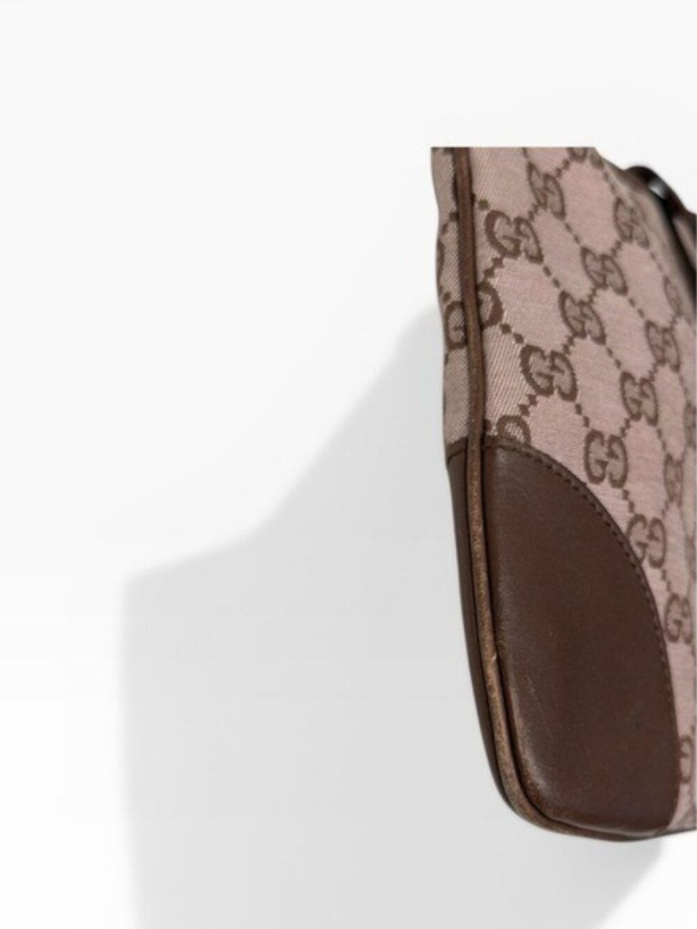 Gucci Jackie GG Monogram Brown Canvas Leather Trim Shoulder Bag - Picture 12 of 16